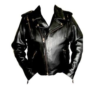 XElement B7210 Men’s ‘Cool Rider’ black vented leather jacket w/removable liner